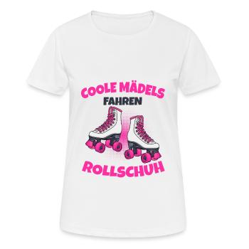 Rollschuhe - Frauen T-Shirt atmungsaktiv - Weiß - Vorne - AI Model Female 172 dark (172cm)