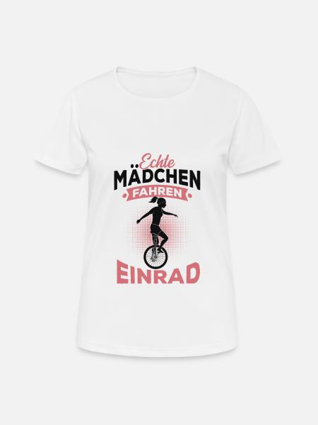 Einrad - Frauen T-Shirt atmungsaktiv - Weiß