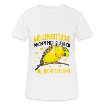 Wellensittich - Frauen T-Shirt atmungsaktiv - Weiß - Vorne - AI Model Female 172 dark (172cm)