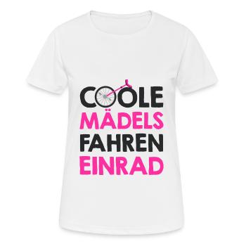 Einrad - Frauen T-Shirt atmungsaktiv - Weiß - Vorne - AI Model Female 172 dark (172cm)