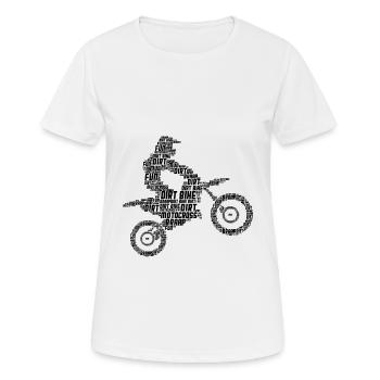 Motocross - Frauen T-Shirt atmungsaktiv - Weiß - Vorne - AI Model Female 172 dark (172cm)