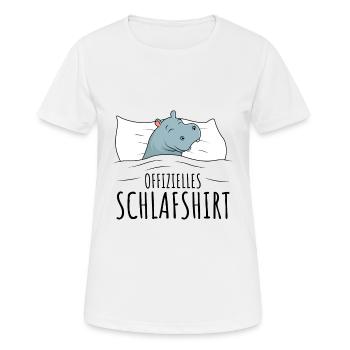 Nilpferd Hippo - Frauen T-Shirt atmungsaktiv - Weiß - Vorne - AI Model Female 172 dark (172cm)