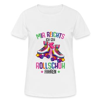 Rollschuhe - Frauen T-Shirt atmungsaktiv - Weiß - Vorne - AI Model Female 172 dark (172cm)