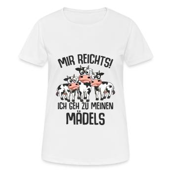 Kühe - Frauen T-Shirt atmungsaktiv - Weiß - Vorne - AI Model Female 172 dark (172cm)