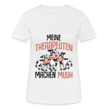 Kuh - Frauen T-Shirt atmungsaktiv - Weiß - Vorne - AI Model Female 172 dark (172cm)