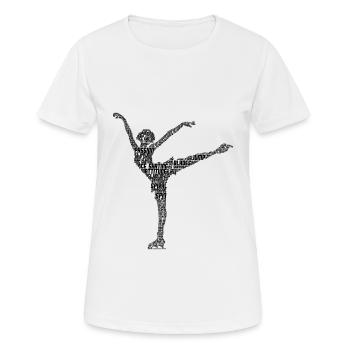 Eiskunstlauf - Frauen T-Shirt atmungsaktiv - Weiß - Vorne - AI Model Female 172 dark (172cm)