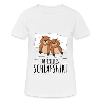 Biber - Frauen T-Shirt atmungsaktiv - Weiß - Vorne - AI Model Female 172 dark (172cm)