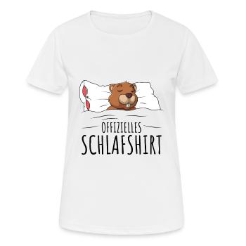 Biber - Frauen T-Shirt atmungsaktiv - Weiß - Vorne - AI Model Female 172 dark (172cm)