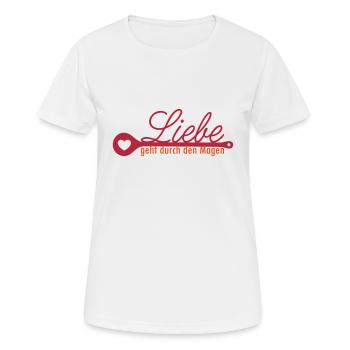 Magen Liebe - Frauen T-Shirt atmungsaktiv - Weiß - Vorne - AI Model Female 172 dark (172cm)