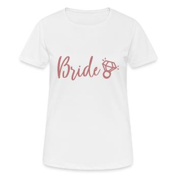 Bride Ring, Bride, Braut, JGA - Frauen T-Shirt atmungsaktiv - Weiß - Vorne - AI Model Female 172 dark (172cm)