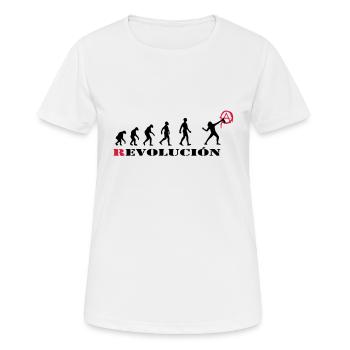 r-evolution, evolution, revolution, street art, - Frauen T-Shirt atmungsaktiv - Weiß - Vorne - AI Model Female 172 dark (172cm)