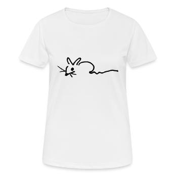 Fledias MAUSI - Frauen T-Shirt atmungsaktiv - Weiß - Vorne - AI Model Female 172 dark (172cm)