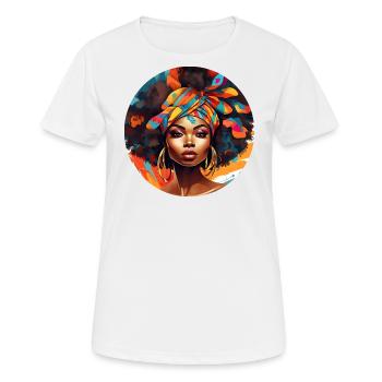 Afro Style Bunte Harmonie - Frauen T-Shirt atmungsaktiv - Weiß - Vorne - AI Model Female 172 dark (172cm)