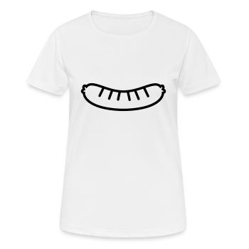 Sausage Outline - Women's Breathable T-Shirt - white - Front - AI Model Female 172 dark (172cm)