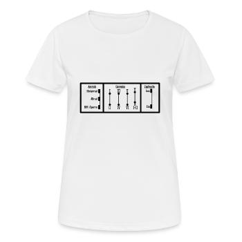 Schaltbild - Offroad - Unimog - Oldtimer - Frauen T-Shirt atmungsaktiv - Weiß - Vorne - AI Model Female 172 dark (172cm)