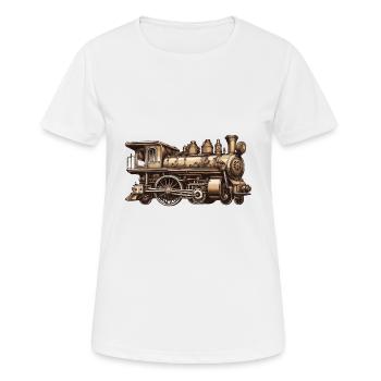 Zug / Lokomotive / Dampflok / Eisenbahn / Lock - Frauen T-Shirt atmungsaktiv - Weiß - Vorne - AI Model Female 172 dark (172cm)