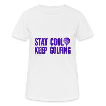 Golf - Golfclub Goldspieler Birdie Elite Luxus - Frauen T-Shirt atmungsaktiv - Weiß - Vorne - AI Model Female 172 dark (172cm)