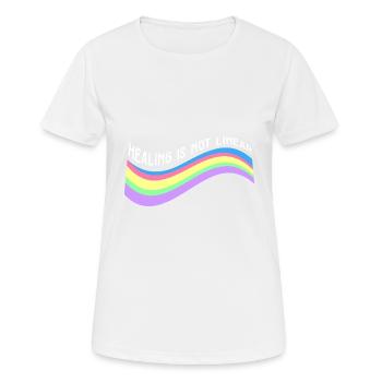 Sensibilisation La guérison en santé mentale n’est pas linéaire - T-shirt respirant Femme - blanc - Devant - AI Model Female 172 dark (172cm)