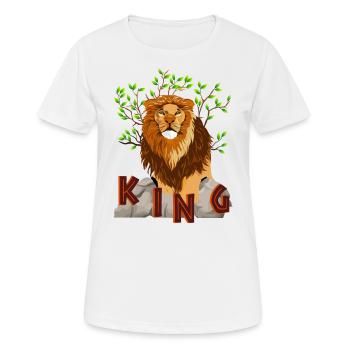 KÖNIG DER LÖWEN - Frauen T-Shirt atmungsaktiv - Weiß - Vorne - AI Model Female 172 dark (172cm)