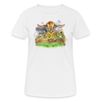 Ziege Aquarell - Frauen T-Shirt atmungsaktiv - Weiß - Vorne - AI Model Female 172 dark (172cm)