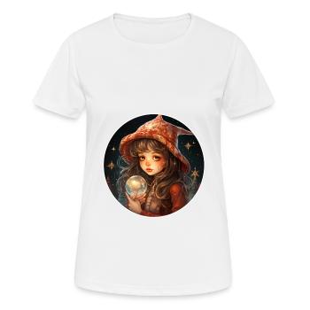 Dreamy girl with snow globe at Christmas - Women's Breathable T-Shirt - white - Front - AI Model Female 172 dark (172cm)