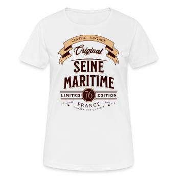 Département 76 Département Seine-Maritime France - T-shirt respirant Femme - blanc - Devant - AI Model Female 172 dark (172cm)