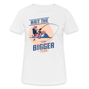 T-shirt appâtez les plus gros poissons - T-shirt respirant Femme - blanc - Devant - AI Model Female 172 dark (172cm)
