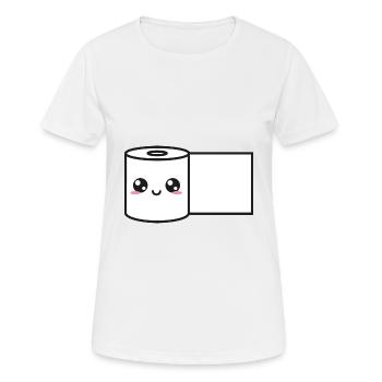 Papier toilette Kawaii Doux - T-shirt respirant Femme - blanc - Devant - AI Model Female 172 dark (172cm)