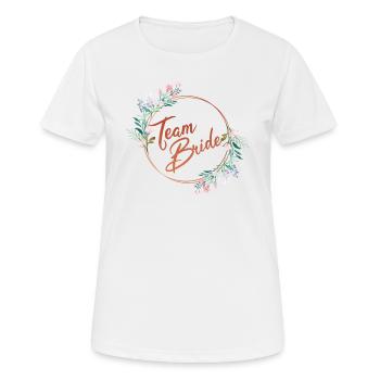 Équipe Bride - T-shirt respirant Femme - blanc - Devant - AI Model Female 172 dark (172cm)