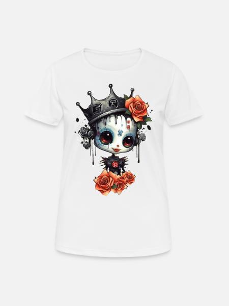 Niedliche Roboter-Gothic-Queen - Frauen T-Shirt atmungsaktiv - Weiß
