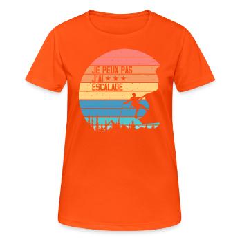Je Peux Pas J'ai Escalade - T-shirt respirant Femme - orange néon - Devant - AI Model Female 172 dark (172cm)