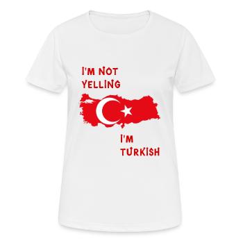 Je ne crie pas je suis turc - T-shirt respirant Femme - blanc - Devant - AI Model Female 172 dark (172cm)