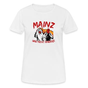 Mainz und nicht anders UPDATE - Frauen T-Shirt atmungsaktiv - Weiß - Vorne - AI Model Female 172 dark (172cm)