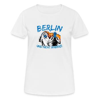 Berlin und nicht anders UPDATE - Frauen T-Shirt atmungsaktiv - Weiß - Vorne - AI Model Female 172 dark (172cm)