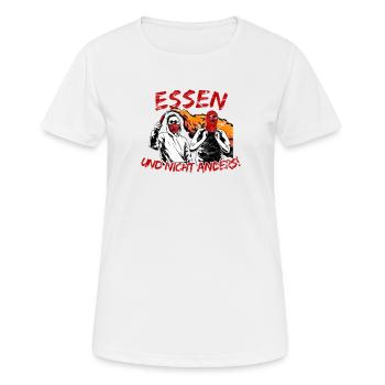 Essen und nicht anders UPDATE - Frauen T-Shirt atmungsaktiv - Weiß - Vorne - AI Model Female 172 dark (172cm)