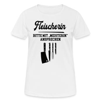 Fleischerin Meister Prüfung Bestanden Fleischerei - Frauen T-Shirt atmungsaktiv - Weiß - Vorne - AI Model Female 172 dark (172cm)
