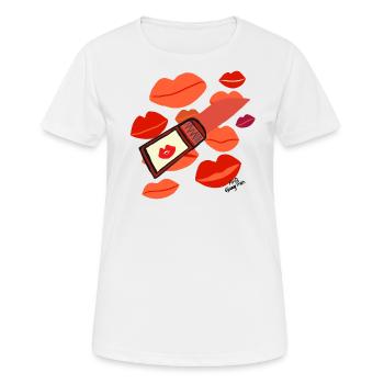 LIPPENSTIFT v2.00 - Frauen T-Shirt atmungsaktiv - Weiß - Vorne - AI Model Female 172 dark (172cm)