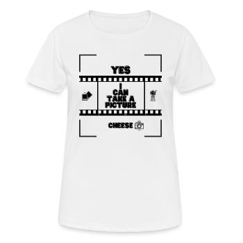 Yes, I can take a picture - Frauen T-Shirt atmungsaktiv - Weiß - Vorne - AI Model Female 172 dark (172cm)
