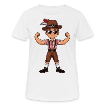 Garçon à Lederhosen Bière JGA Majorque Bavière Alcool - T-shirt respirant Femme - blanc - Devant - AI Model Female 172 dark (172cm)