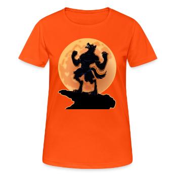 Dark Werewolf, Full Moon - Halloween Scary Gift - Women's Breathable T-Shirt - neon orange - Front - AI Model Female 172 dark (172cm)