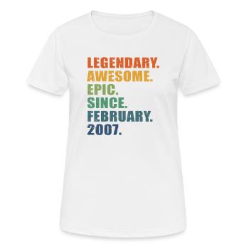 16e anniversaire, février 2007, 16e anniversaire - T-shirt respirant Femme - blanc - Devant - AI Model Female 172 dark (172cm)