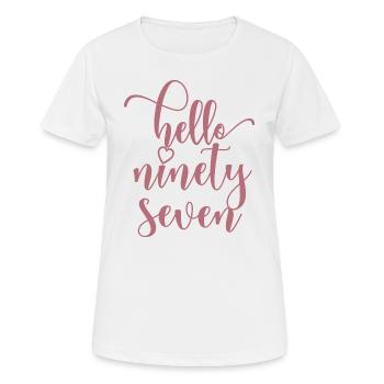 Bonjour Quatre-vingt-dix-sept mignons anniversaire de 97 ans - T-shirt respirant Femme - blanc - Devant - AI Model Female 172 dark (172cm)