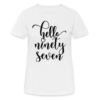 Bonjour Quatre-vingt-dix-sept mignons anniversaire de 97 ans - T-shirt respirant Femme - blanc - Devant - AI Model Female 172 dark (172cm)