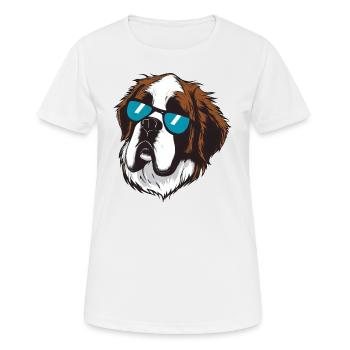 St. Bernard Dog The Explorer - Women's Breathable T-Shirt - white - Front - AI Model Female 172 dark (172cm)