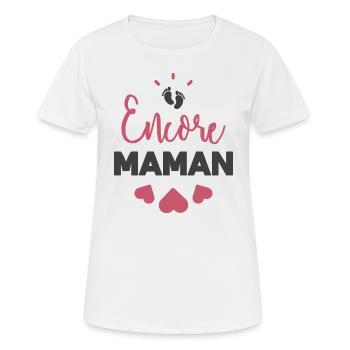 Encore maman - T-shirt respirant Femme - blanc - Devant - AI Model Female 172 dark (172cm)