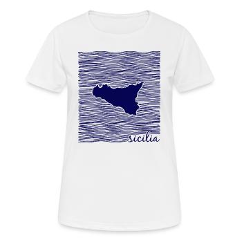 Sicile, Italie, Méditerranée - T-shirt respirant Femme - blanc - Devant - AI Model Female 172 dark (172cm)