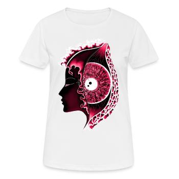 Big Eye Rouge, Vertical, Œil, Réaliste - T-shirt respirant Femme - blanc - Devant - AI Model Female 172 dark (172cm)