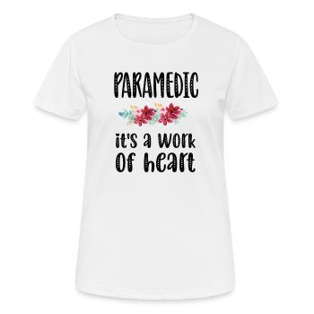 Notfallsanitäter Paramedic Sanitäter Rettungskraft - Frauen T-Shirt atmungsaktiv - Weiß - Vorne - AI Model Female 172 dark (172cm)