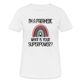 Paramedic Notfallsanitäter Sanitäter Rettungskraft - Frauen T-Shirt atmungsaktiv - Weiß - Vorne - AI Model Female 172 dark (172cm)