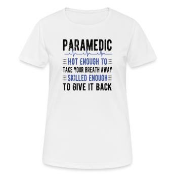 Notfallsanitäter Paramedic Rettungskraft Sanitäter - Frauen T-Shirt atmungsaktiv - Weiß - Vorne - AI Model Female 172 dark (172cm)